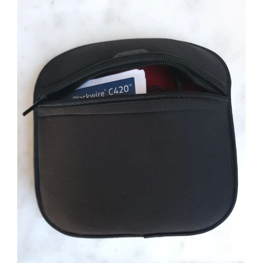 Plantronics Blackwire C420 Headband Headset Black USB-A Corded + Carry Case